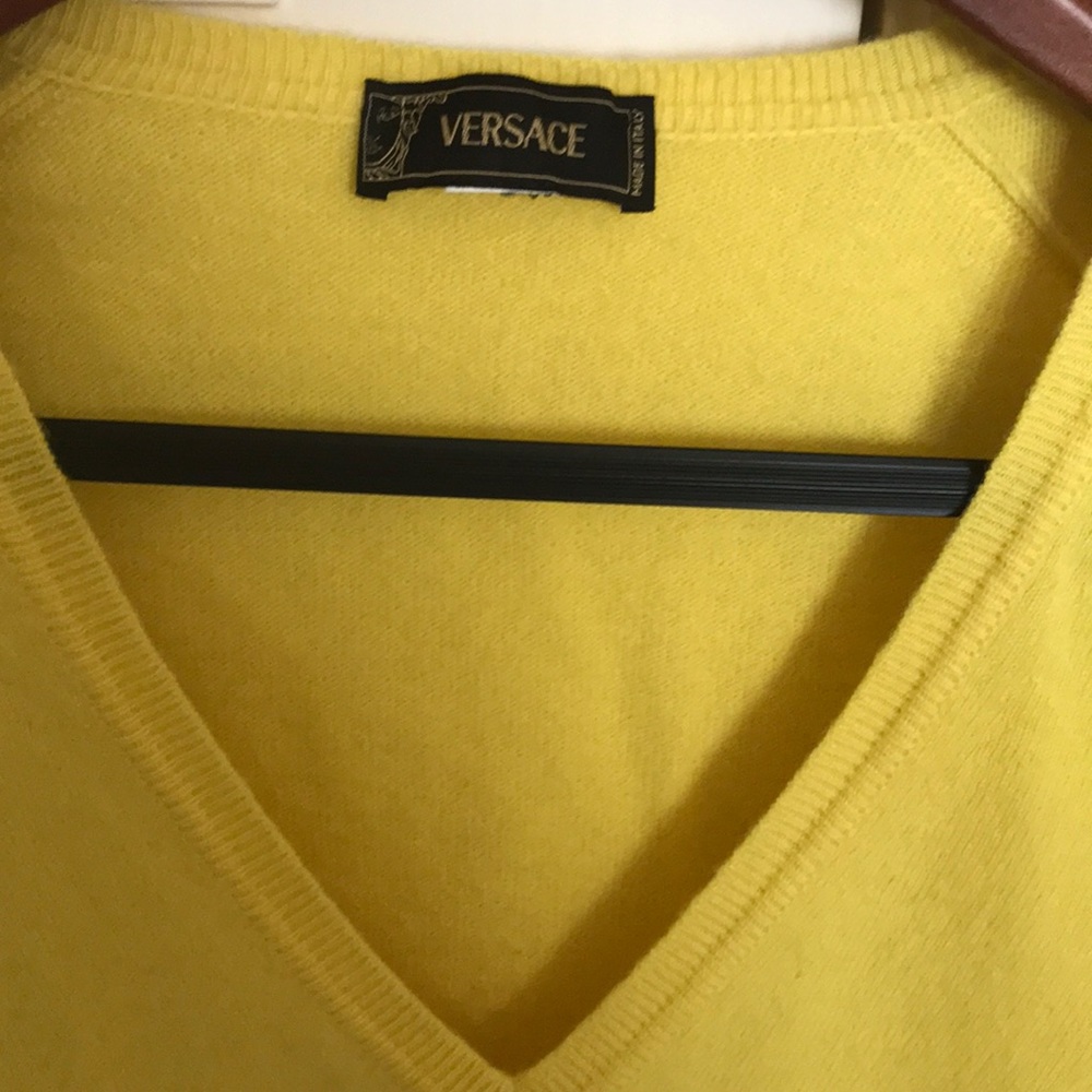 Versace V-Neck Yellow Sweater